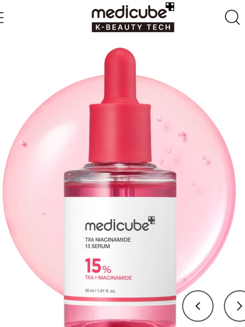 Medicube TXA Niacinamide 15% Serum — Pink Brightening Serum